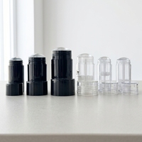 Bouteille de déodorant en plastique vide ronde personnalisable de 15 ml et 30 ml, avec applicateur stick, très vendue