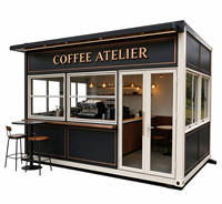 Maison conteneur extensible, facile à assembler, bâtiment mobile modulaire personnalisé de 20 pieds / 40 pieds pour café, bar et pâtisserie