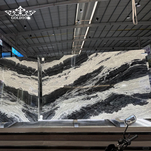 Mármol Serpentina Goldtop Popular con Vetas Blancas y Negras, Losas Grandes para Interiores, Islas de Cocina y Escaleras - Product Image 5