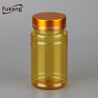 Botella de plástico con tapa de Metal para medicina, recipiente redondo de 120cc para vitamina, para mascotas