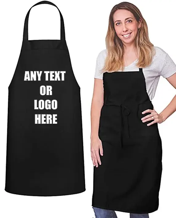 Groothandel Schort Custom Print 100% Katoen Polyester Chef-Kok Keuken Schorten