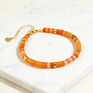 Minimalist Trendy Fashion Citrine Beaded Adjustable <b>Bracelet</b> <b>Healing</b> Reiki Chakra Abundance Attracts Orange Gemstone Gift - Product Image 3