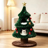 Lit pour chat rose mignon de Noël avec griffoir en sisal, niche en peluche écologique pour chats d'intérieur