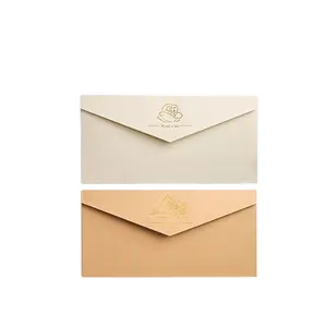 环保标志热戳UV涂层促销卡黑色信封包装柔软手感特种纸定制信封