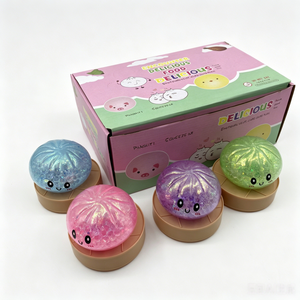 Glitter Squishy Bun Toy with Steamer Case <b>Blind</b> Pack Cute Squeeze Toy for Birthday Holiday Gifts and Party Supplies - Product Image 4