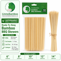 Brochettes en bambou professionnelles pour barbecue avec tige de 18 cm, bâtonnets à viande pour l'empilage rapide et manuel des brochettes