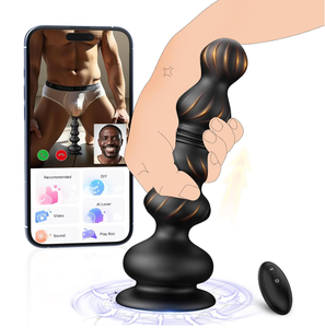 Vibratore Telecomandato con Perline Anali e Massaggiatore Prostatico, Plug <span class=keywords><strong>Anale</strong></span> con 10 Modalità di Vibrazione e Spinta, Giocattolo Sessuale per Uomini e Donne - Product Image 6