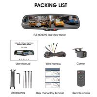 Atenuación automática 1080p Car Black Box Video Dash Cam Monitor de espejo de grabación antideslumbrante para Hyundai