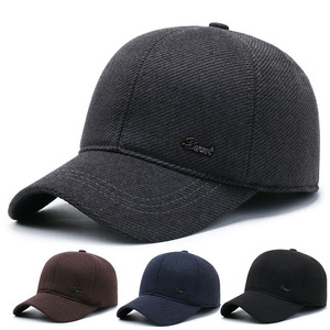 Men's Twill Baseball Cap With Fleece Lining Warm Winter Hat For Outdoor Activities - Product Image 1