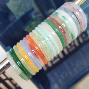 Pulseras Minimalistas de Imitación de Jade en Cristal, Pulseras Delgadas Redondas Multicolores al por Mayor, Joyería de Estilo Chino para Mujer - Product Image 1