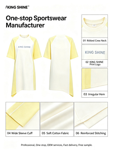 Abito T-shirt Oversize da Donna in Viscosa con Scollo a O e Maniche Corte, Personalizzato con Stampa in Rilievo, Modello Midi Monopezzo - Product Image 3
