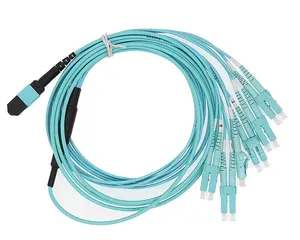 Kabel Patch MPO-LC, kabel bagasi MPO Fiber OS2 Multimode 8 12 24 Core performa tinggi untuk pria/wanita