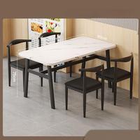 Combinaison de table à manger et de chaises pour la maison, ensemble de meubles de table et chaises carrées pour la salle à manger et le restaurant