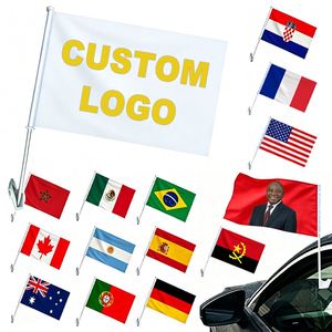 Drapeaux de voiture personnalisés en polyester 2026 pour la vente en gros, drapeaux de fenêtre de voiture, drapeaux et bannières promotionnels pour événements sportifs et élections - Product Image 1