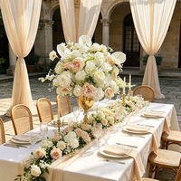 Arrangement floral artificiel blanc et rose pâle réaliste, boules de fleurs en soie de 50 cm pour la décoration de mariage, de baby shower et de fête