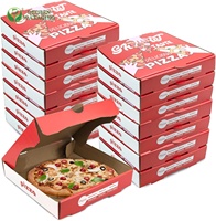 Boîte à pizza en papier kraft avec logo personnalisé, qualité alimentaire, 8, 10, 12, 14, 15, 16 pouces, boîte d'emballage en carton ondulé pour emporter