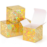 Mini boîte en papier carrée brillante, boîte à bonbons, biodégradable, pour bougies et petits cadeaux, pour l'emballage