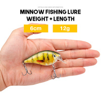 6cm 12g Crankbaits Set pour Leurres De Pêche Au Bar Appâts Durs Topwater Leurres Crank Bait Kit Matériel De Pêche