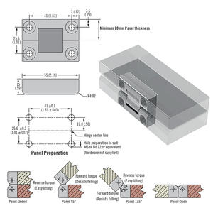 Cerniera Bifold 180 Gradi con Arresto Libero H1-2427, Cerniera Articolata in Acciaio a Coppia Costante per Tavoli Pieghevoli da Esterno - Product Image 6