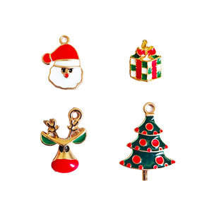 Accessoires de bijoux en alliage de zinc, motif de Noël, série Père Noël, avec émail goutte d'huile, pour collier, porte-clés, chaîne de téléphone portable et pendentif - Product Image 3