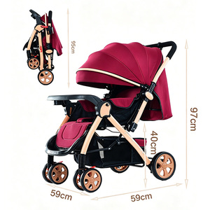 Nouvelle poussette tout-terrain de luxe pour bébé, poussette confortable de marque pour bébé - Product Image 6