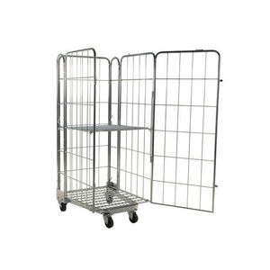 גבוהה באיכות מחסן בטיחות סופרמרקט מטען אחסון פלדה אבץ חוט רשת מתגלגל כלוב מזרן עגלה - Product Image 1