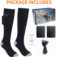 Chaussettes chauffantes électriques intelligentes Bluetooth 5V 4000mAh à piles, épaisses, pour la chasse, unisexes, avec recharge USB