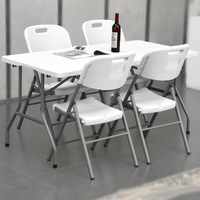 Table pliante portable d'extérieur en plastique, design minimaliste pour usage domestique, idéale pour la création de stands et l'étude