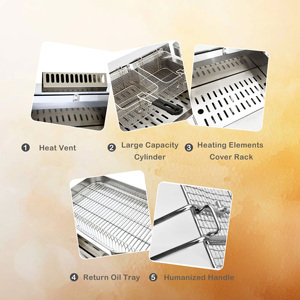 <span class=keywords><strong>Friteuse</strong></span> à gaz de table BCH17L de bonne qualité, 17 L, avec contrôle de la température et plateaux de retour d'huile latéraux - Product Image 4