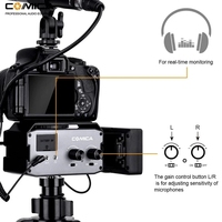 Comica CVM-AX3 XLR adaptor Mixer Audio, Preamplifier Dual XLR/3.5mm/6.35mm Port Mixer untuk kamera DSLR Canon Nikon & Camcorder
