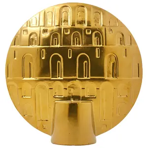 Stile di tendenza rotonda a forma di piatto con il basamento ornamento accessori per la casa decorazione pezzo
