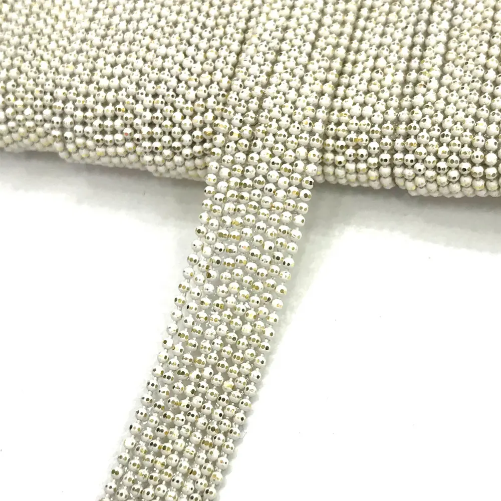 L233 New brass metal chain trimming iron on for shoes hotfix beaded lace trim for cloth