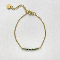 Bracelet en acier inoxydable PVD or 18 carats avec rubis, chaîne à maillons facettés, fermoir réglable à ressort, breloque cœur, cadeau pour femme