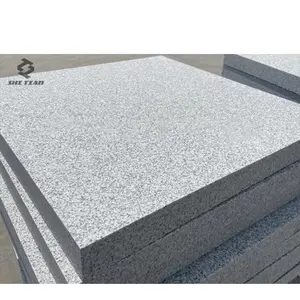 Personnalisé flammé brossé chinois G603 60x60 prix pas cher pierre granit blanc gris clair carreaux de granit pour projet commercial