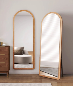 Specchio da Parete Personalizzato OEM, Specchio a Figura Intera con Cornice in Legno, Specchio ad Arco di Lusso Classico - Product Image 6