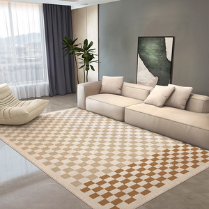 Alfombra Escandinava a Cuadros de 10 mm, Antideslizante, de Felpa, de Secado Rápido, de Poliéster, para Dormitorio, Sala de Estar, Lavable a Máquina - Product Image 4