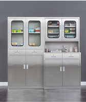 Armoire de classement en acier inoxydable de 0,5 à 1,2 mm avec tiroir H1800W900D400mm, armoire de rangement métallique à 4 portes pour l'archivage de documents de bureau