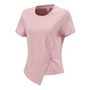 Camiseta Corta de Manga Corta para <span class=keywords><strong>Mujer</strong></span>, 100% Algodón, Secado Rápido, Transpirable, Ecológica, para Verano, Deportes al Aire Libre, Yoga - Product Image 3