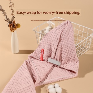 Serviette <span class=keywords><strong>de</strong></span> séchage capillaire gaufrée super absorbante et à séchage rapide pour adultes – Pas besoin <span class=keywords><strong>de</strong></span> sèche-cheveux - Product Image 1