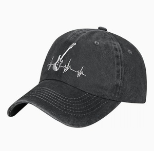Gorra de Béisbol Retro de Algodón Lavado con Bordado de ECG de Guitarra, Ajustable, Informal, para Hombre y Mujer - Product Image 4
