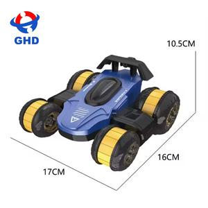 Voiture de drift électrique RC 2,4 GHz bleue, voiture de cascades à 360°, 4 canaux, prête à l'emploi, télécommande, lumières, câble USB, portée 40 m - Product Image 3