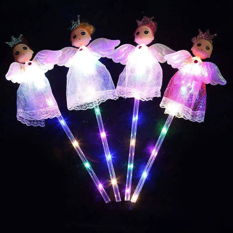 YUJIAN 새로운 LED 천사 인형 글로우 스틱 글로우 장난감, 야시장 노점 장난감 마술 지팡이 장난감 도매