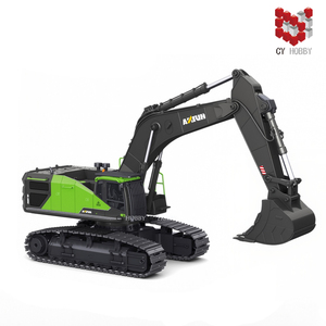 Jouets d'excavatrice RC en alliage HUINA1593, modèle d'excavatrice télécommandée 2.4G 1/14 22 canaux, pelle mécanique en métal, camion de construction RC, jouets Juguete - Product Image 6