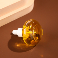 Flacon compte-gouttes en verre en forme d'ampoule de 30 ml avec insert compte-gouttes, idéal pour les huiles et liquides de soin de la peau, pour l'approvisionnement en contenants cosmétiques en vrac
