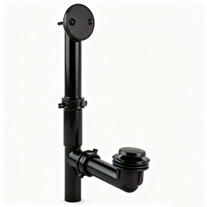<span class=keywords><strong>Kit</strong></span> de vidange de <span class=keywords><strong>baignoire</strong></span> escamotable en plastique <span class=keywords><strong>noir</strong></span> à commande manuelle moderne avec installation facile pour salle de bain - Product Image 1