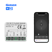 Contrôleur de commutateur WiFi GIRIER pour moteur de volet roulant, module de rideau intelligent Tuya 1CH 100-240V pour maison connectée
