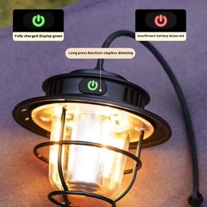 โคมไฟ LED แบบกันน้ำ ดีไซน์ย้อนยุค โลหะ แขวนได้ ใช้สำหรับตั้งแคมป์กลางแจ้ง - Product Image 6