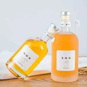 서리로 덥은 명확한 위스키 보드카 정신 유리제 포도주 소형 주류 병 500ml 알콜 저장 375ml 병 botellas de vidrio 750ml