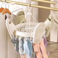 DS4654 Kunststoff Tropf Kleiderbügel Trocken gestell für Schuhe Socken BH Dessous Faltbare Wäsche klammern Drehbarer Wäsche trockner