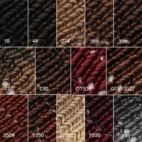 Extensions de cheveux synthétiques à tresser, 22 pouces, ondulations profondes, pour l'été, en fibre basse température, double trame, pour tresses au crochet